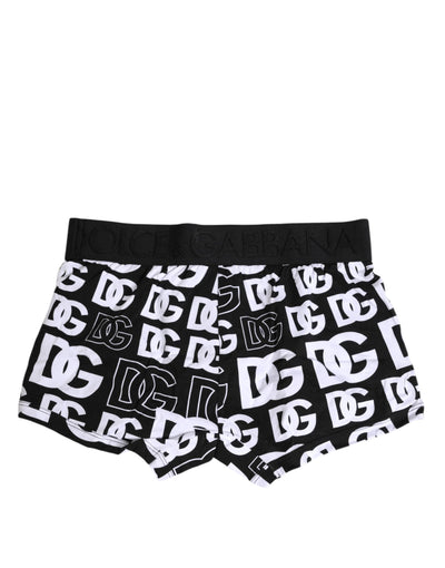 Black Cotton Logo Regular Men Boxer Underwear