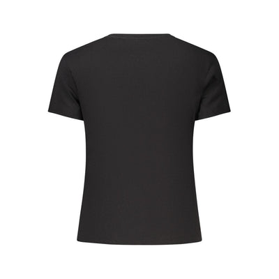 Black Cotton Women T-Shirt