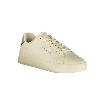 Beige Leather Men Sneaker