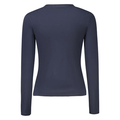 Blue Cotton Women T-Shirt