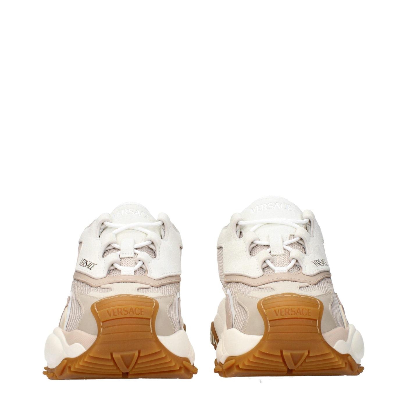 Beige Fabric Chunky Sneakers