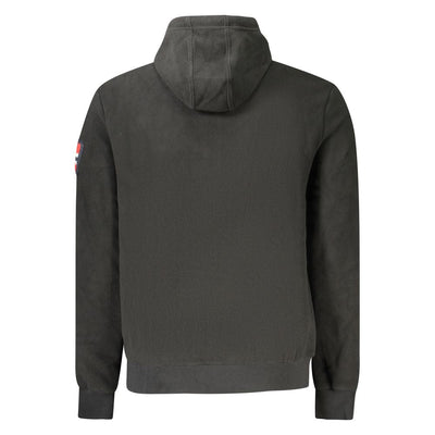Black Polyester Men Sweatshirt