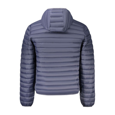 Blue Polyester Men Jacket