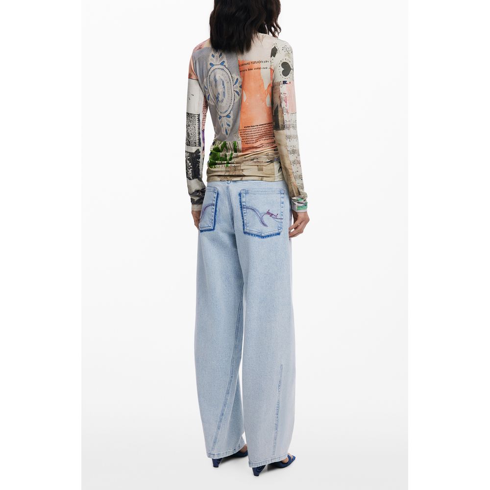 Beige Viscose Women Top