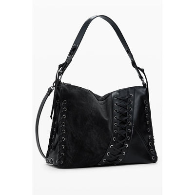 Black Polyethylene Women Handbag