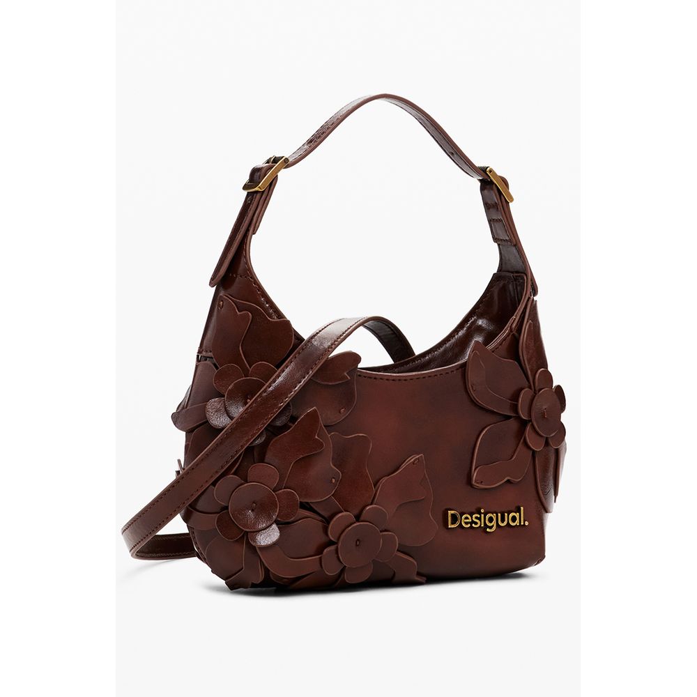 Brown Polyethylene Women Handbag