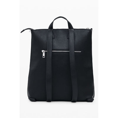 Black Polyethylene Women Backpack