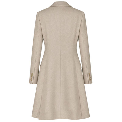 Beige Wool Women Coat