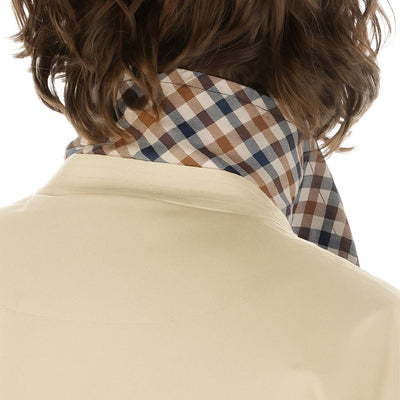 Beige Cotton Men Jacket