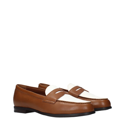 Brown Leather Slip-On Loafers