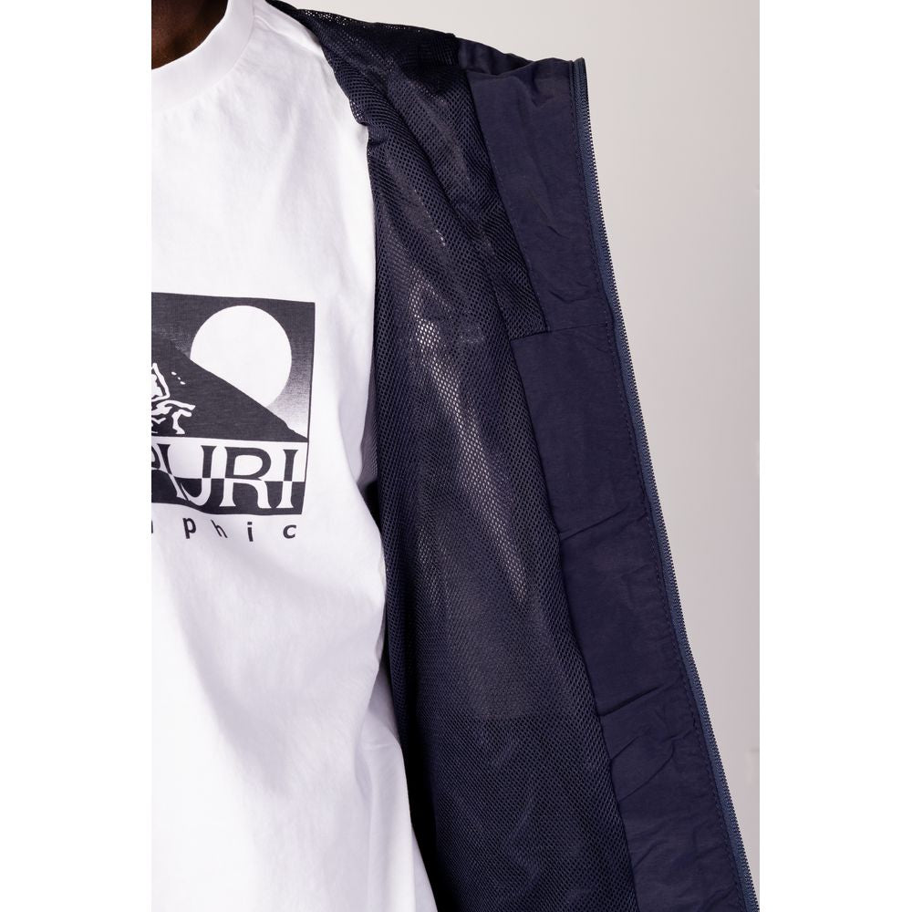 Blue Polyester Jackets & Coat