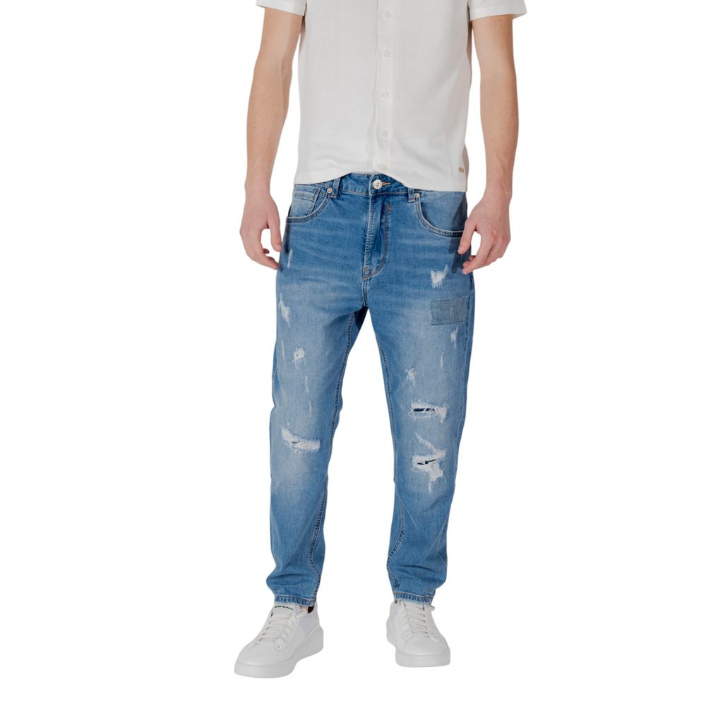 Blue Cotton Relaxed Fit Jean