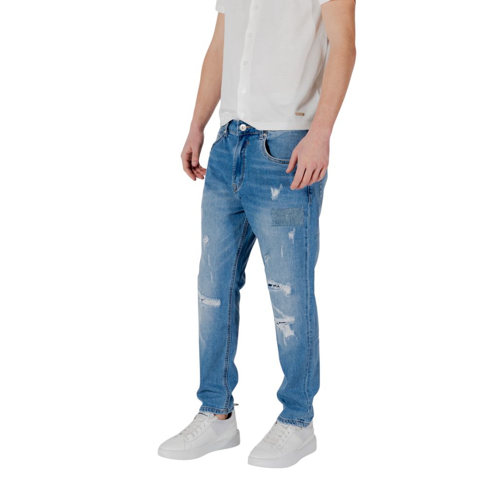 Blue Cotton Relaxed Fit Jean