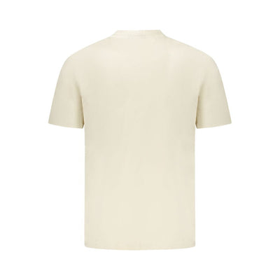 Beige Cotton Men T-Shirt