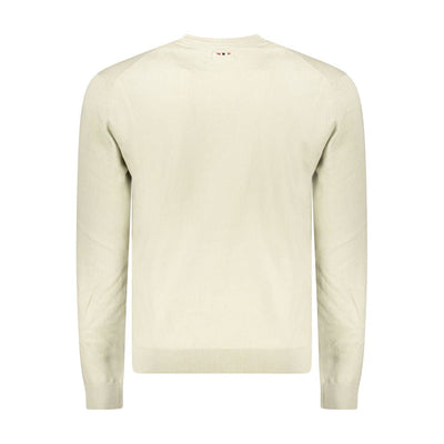 Beige Cotton Men Sweater
