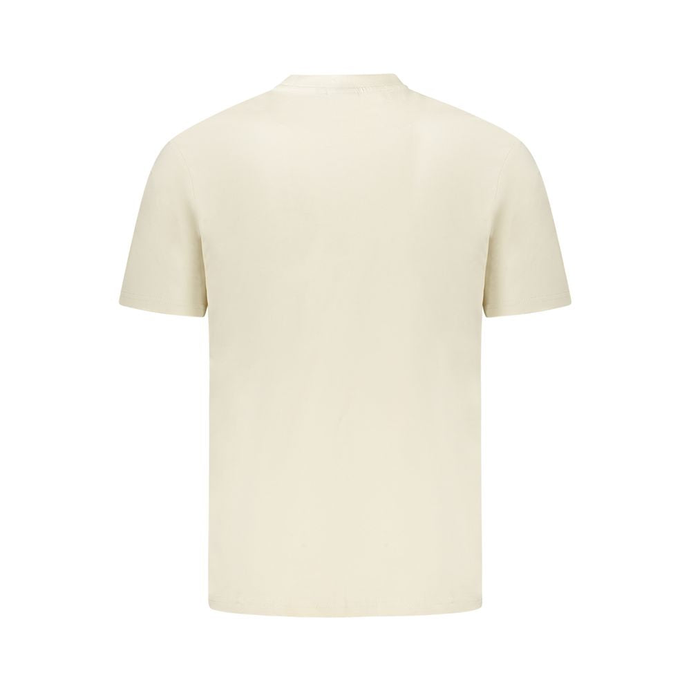Beige Cotton Men T-Shirt