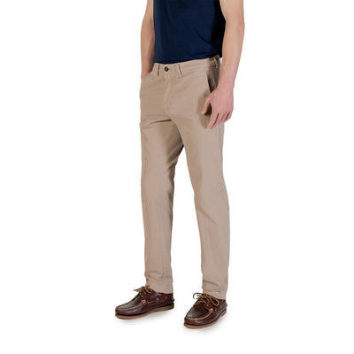 Beige Cotton Skinny Pant