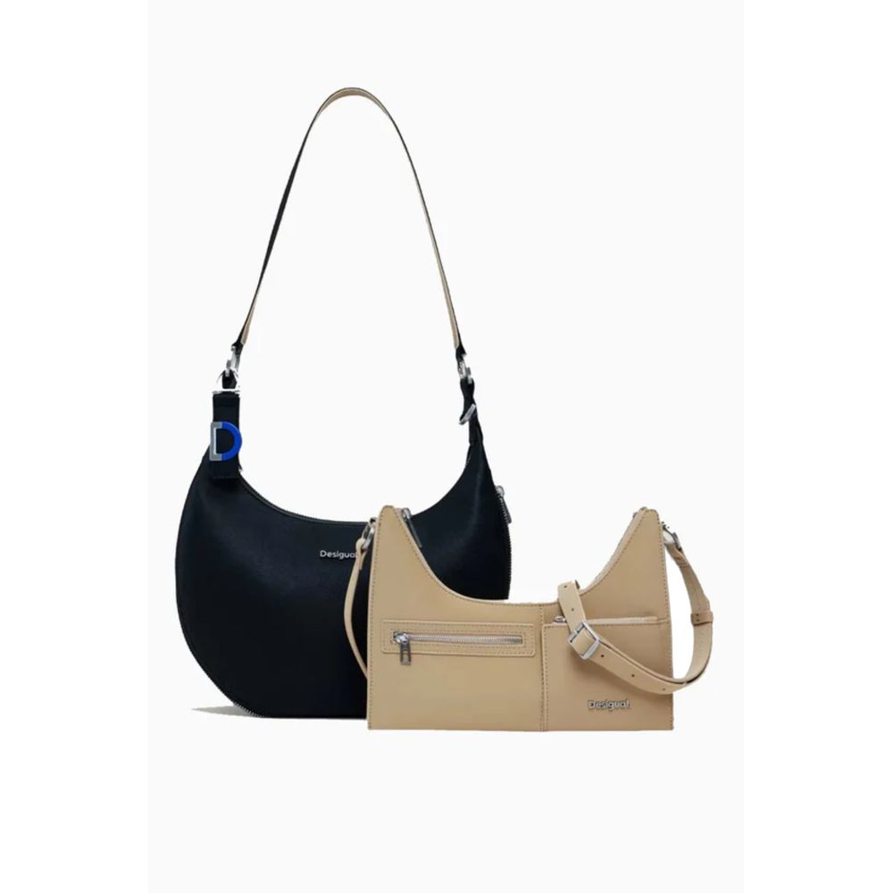 Black Polyethylene Women Handbag