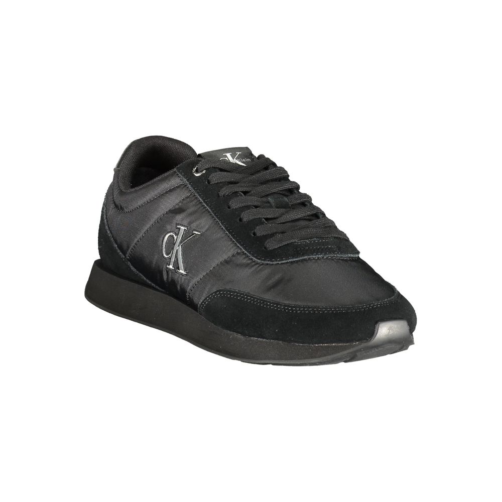 Black Polyester Men Sneaker