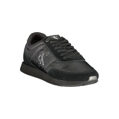 Black Polyester Men Sneaker