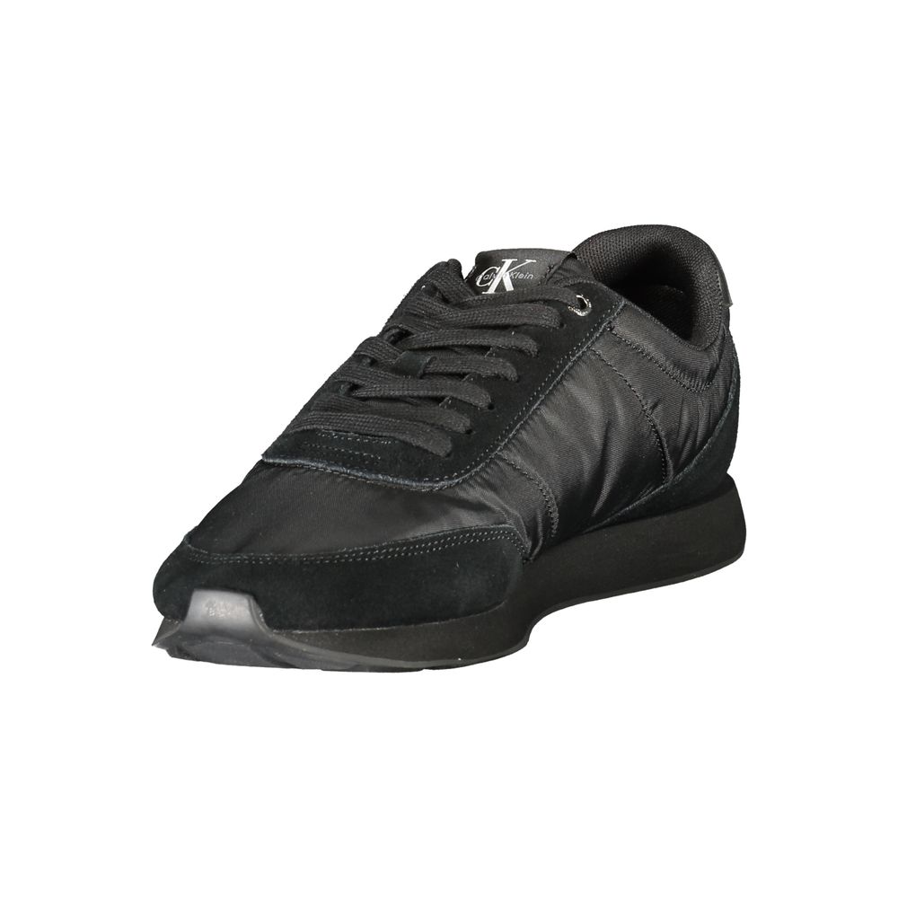 Black Polyester Men Sneaker
