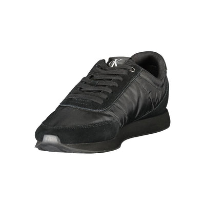 Black Polyester Men Sneaker