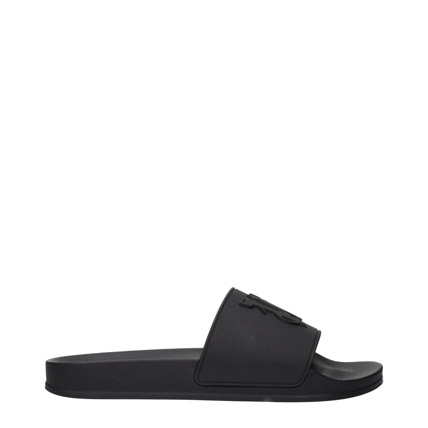 Black Cotton Slippers Sandals