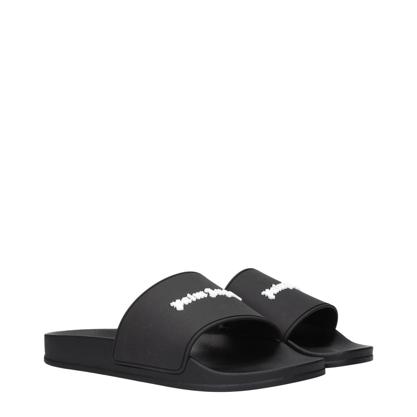 Black Cotton Slippers Sandals