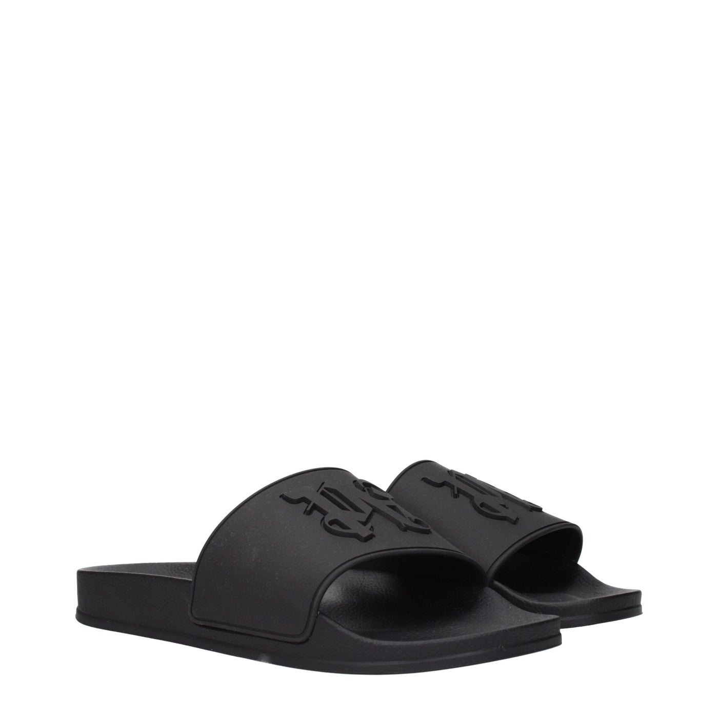 Black Cotton Slippers Sandals