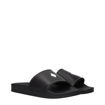 Black Cotton Slippers Sandals