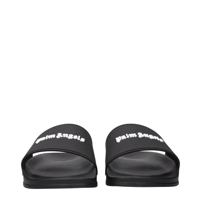 Black Cotton Slippers Sandals