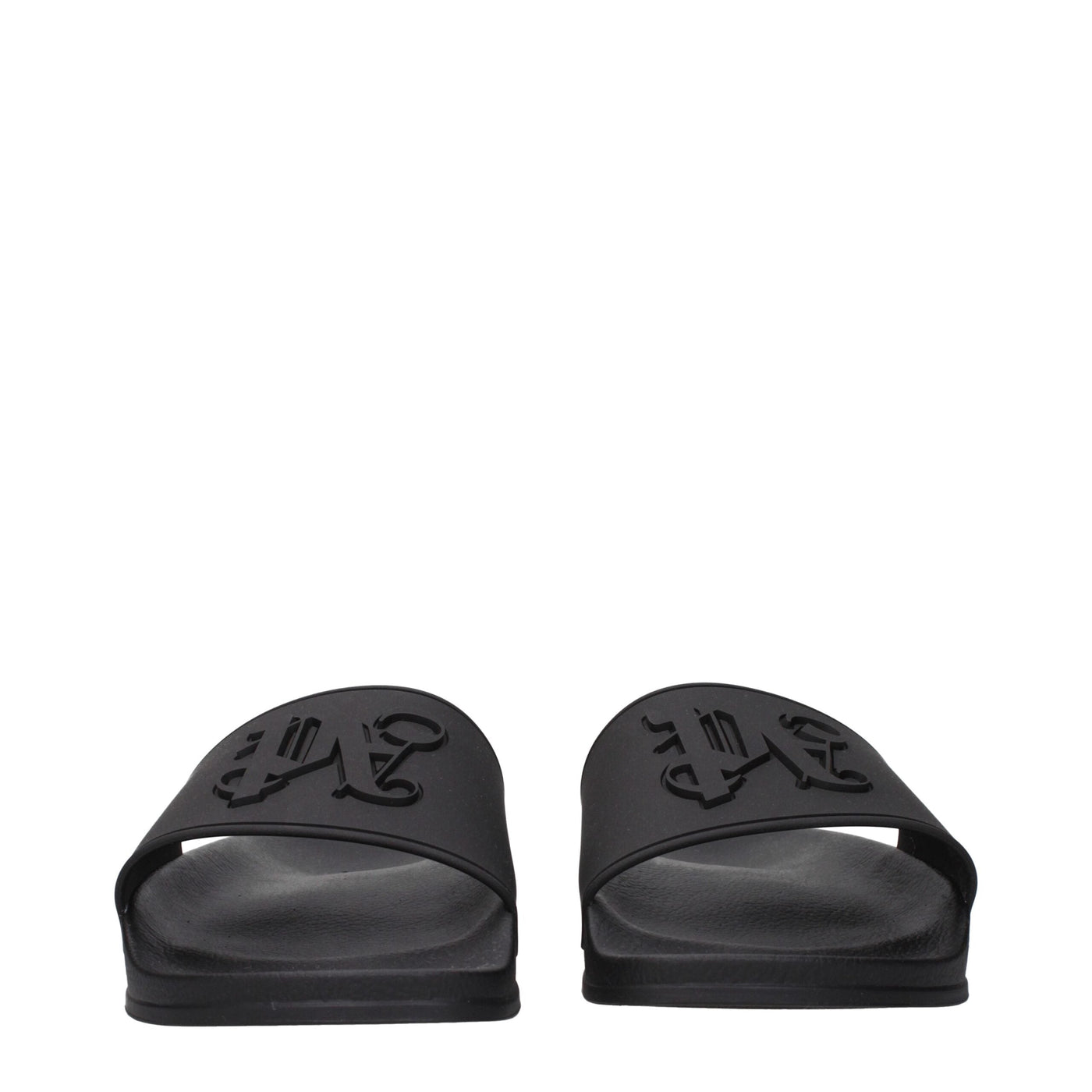 Black Cotton Slippers Sandals