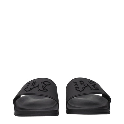 Black Cotton Slippers Sandals