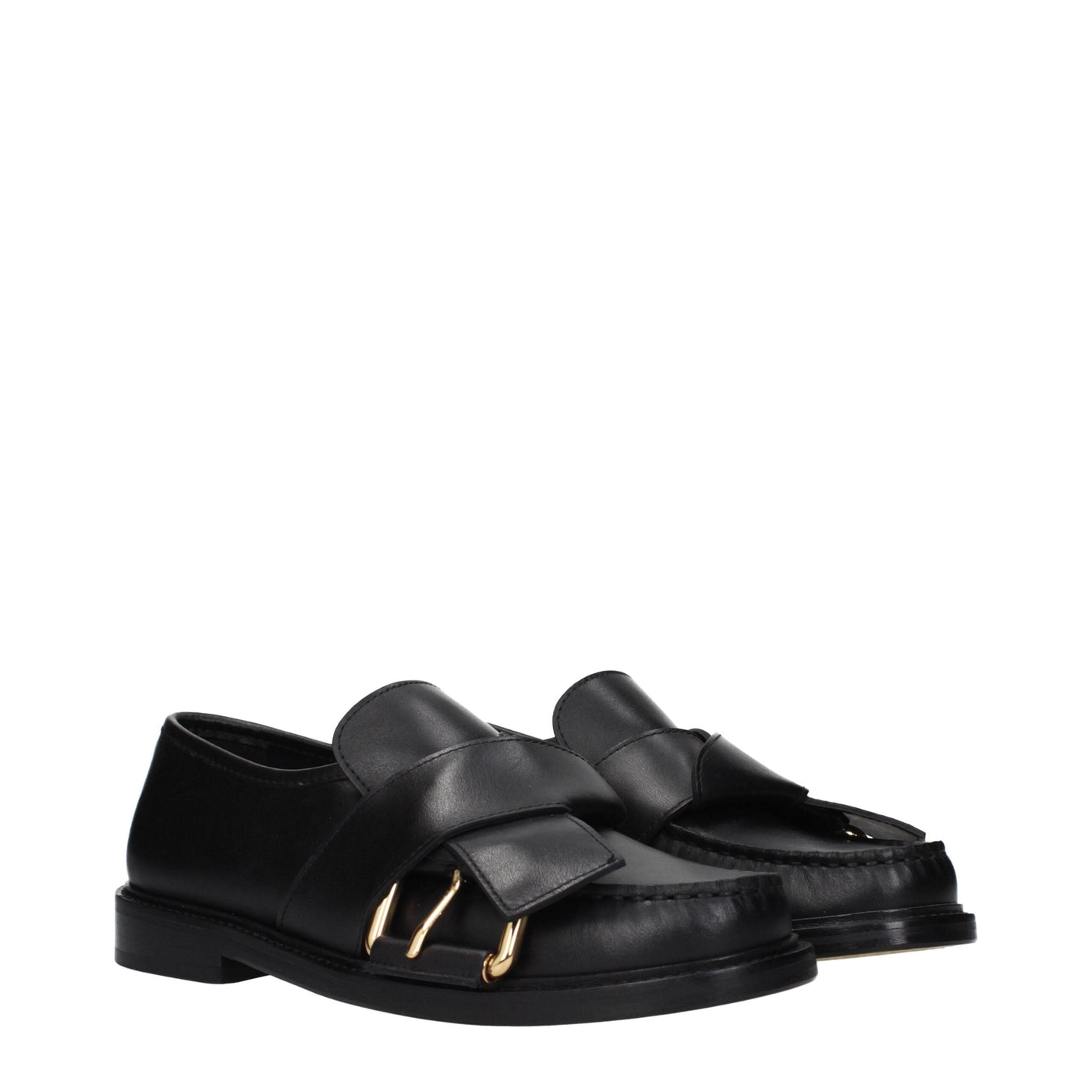 Black Leather Slip-On Loafers