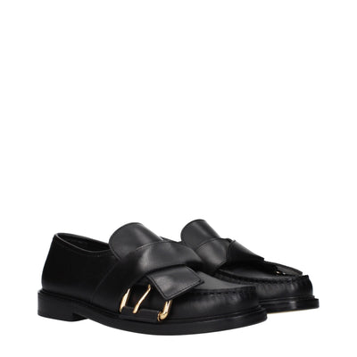 Black Leather Slip-On Loafers