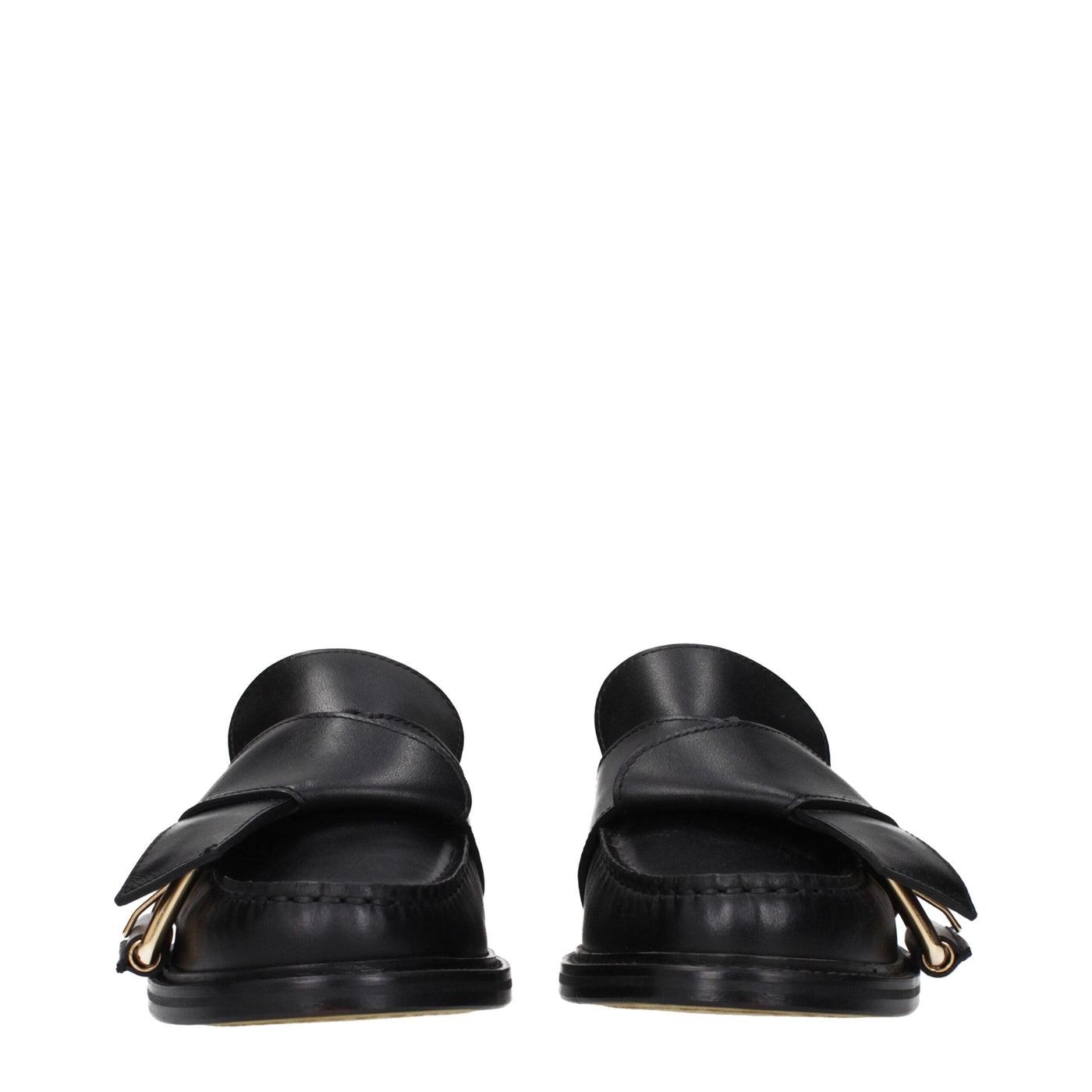 Black Leather Slip-On Loafers