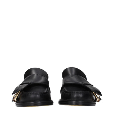 Black Leather Slip-On Loafers
