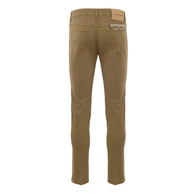 Beige Cotton Skinny Pant