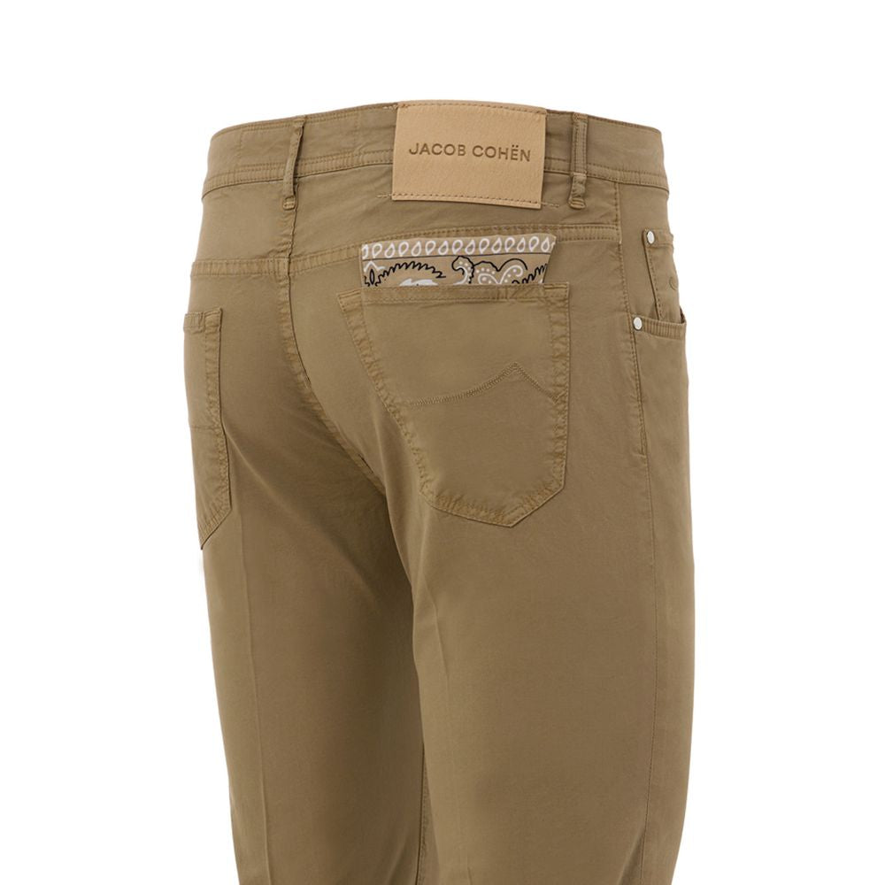 Beige Cotton Skinny Pant