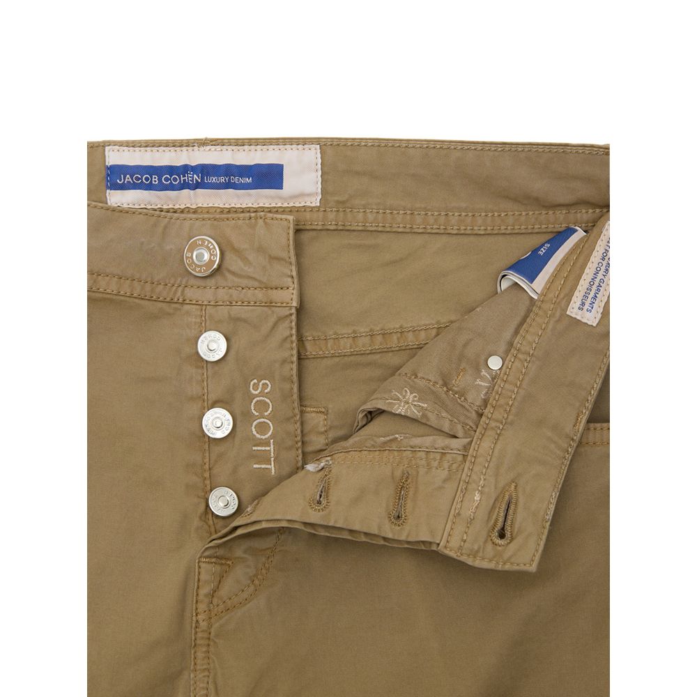 Beige Cotton Skinny Pant