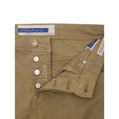 Beige Cotton Skinny Pant