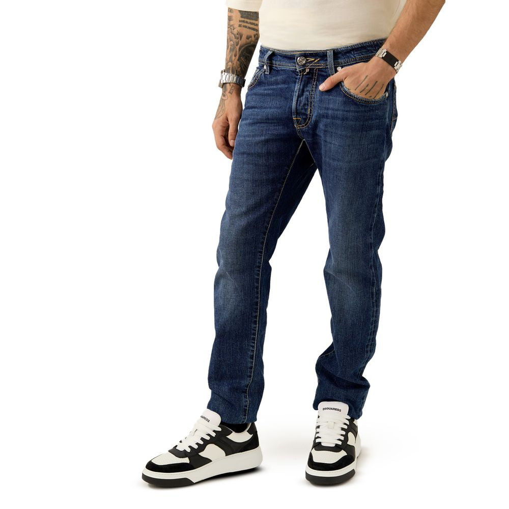 Blue Cotton Skinny Jean