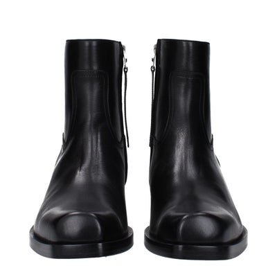 Black Leather Ankle Boots