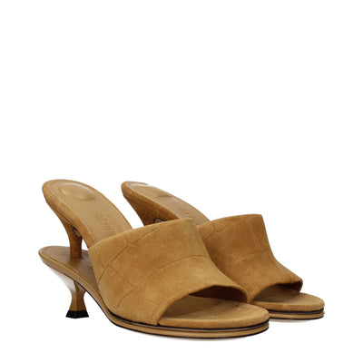Brown Leather Stiletto Heels Sandals