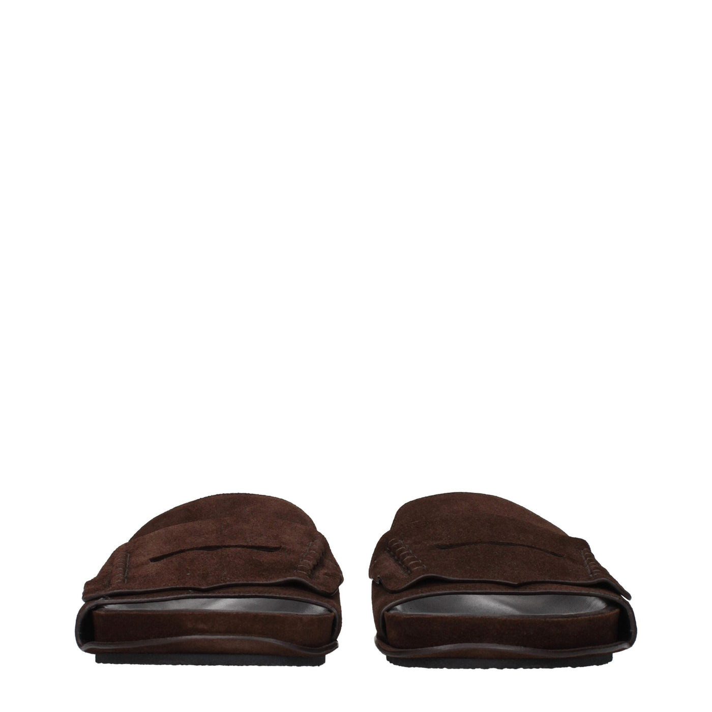 Brown Leather Slippers Sandals