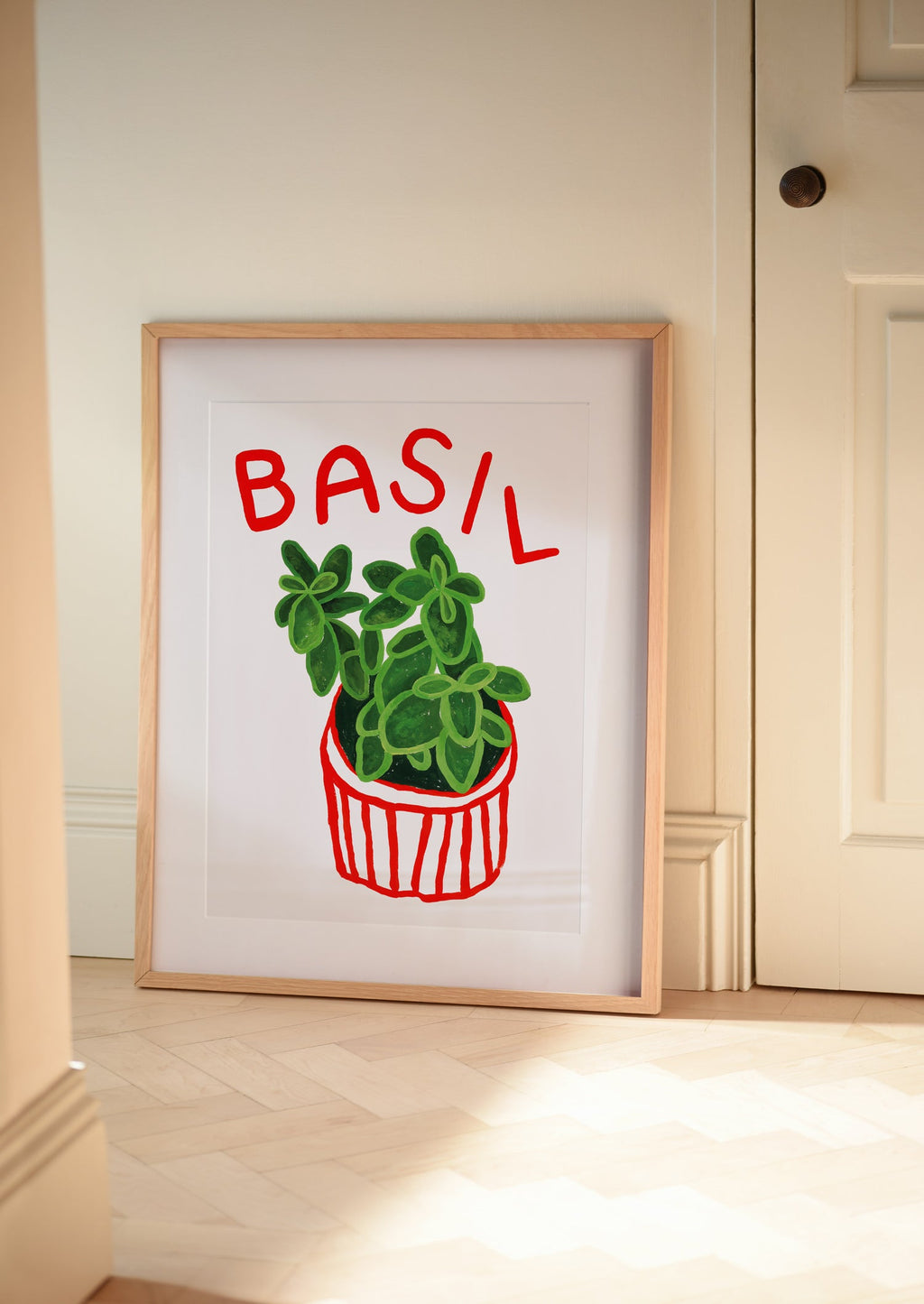 Basil Herb print from an original painting, choice of sizes, available framed and unframed