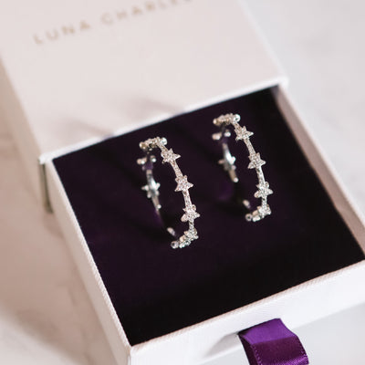 Aneira Star Hoop Earrings | 925 Sterling Silver