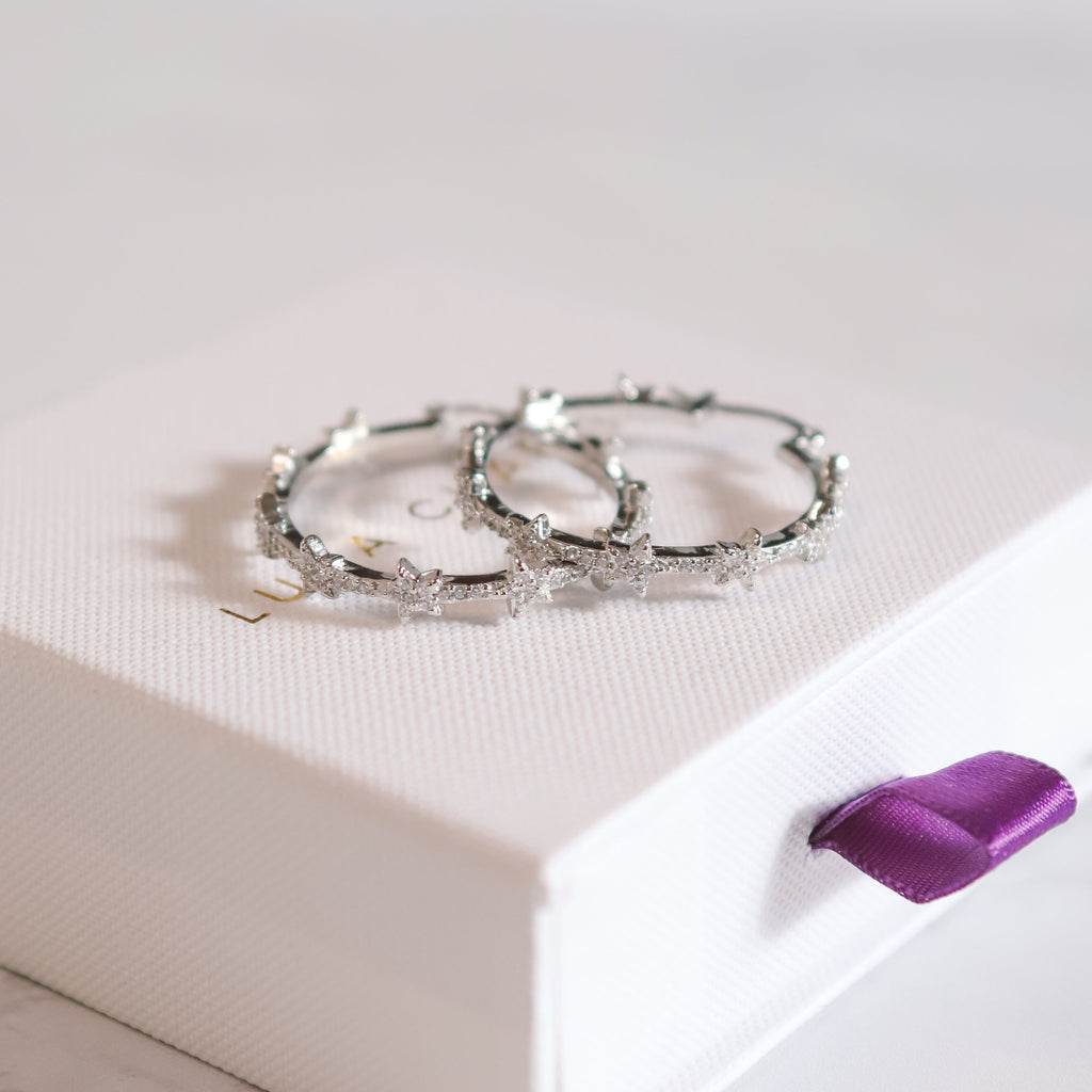 Aneira Star Hoop Earrings | 925 Sterling Silver
