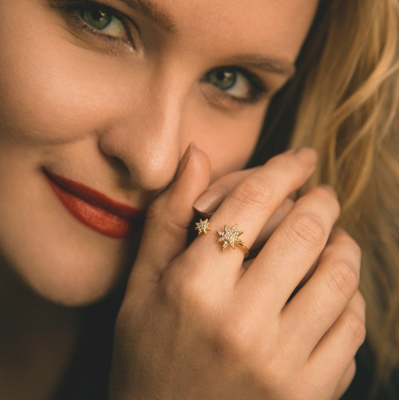 Astrid Double Star Ring | 14K Gold Plated