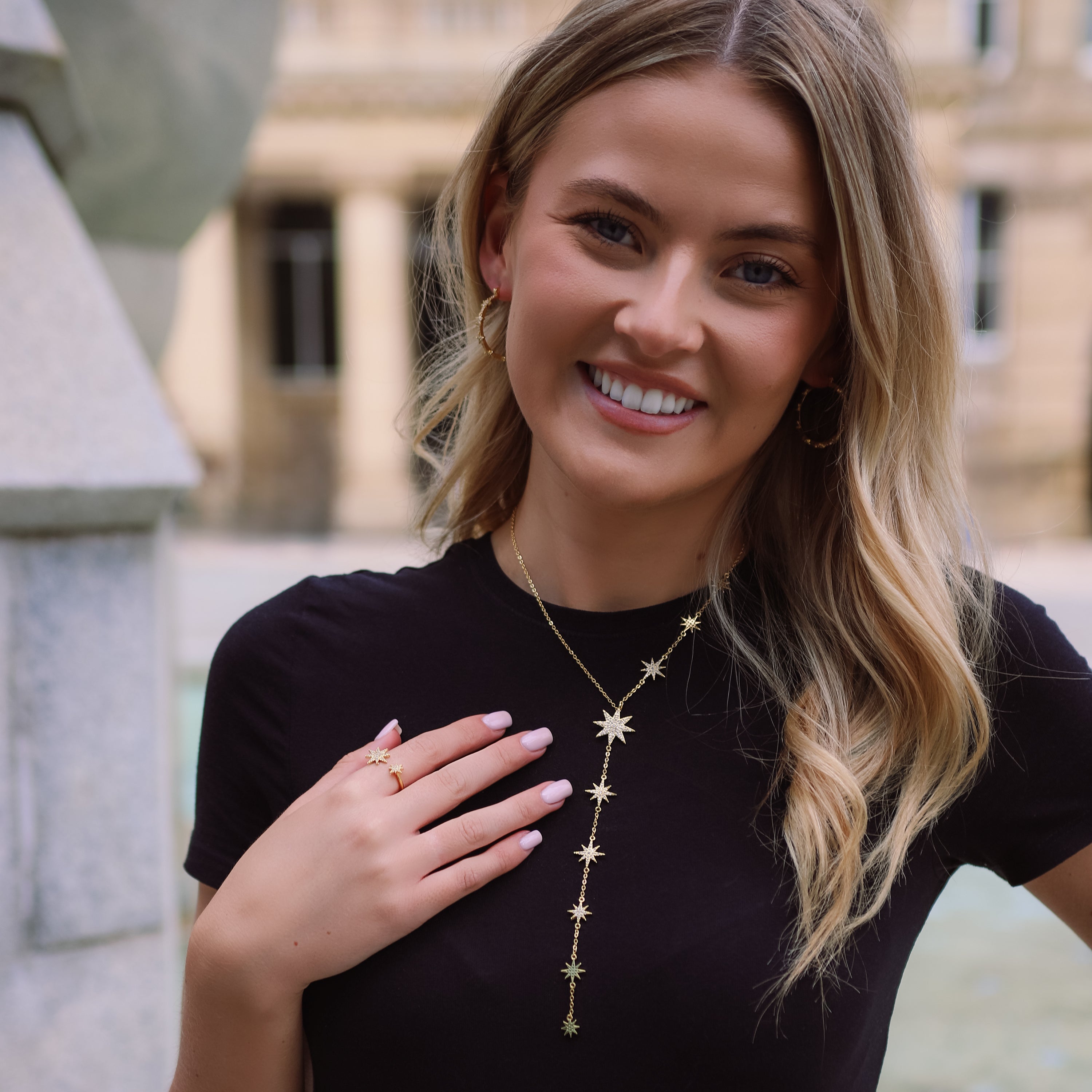 Astrid Double Star Ring | 14K Gold Plated